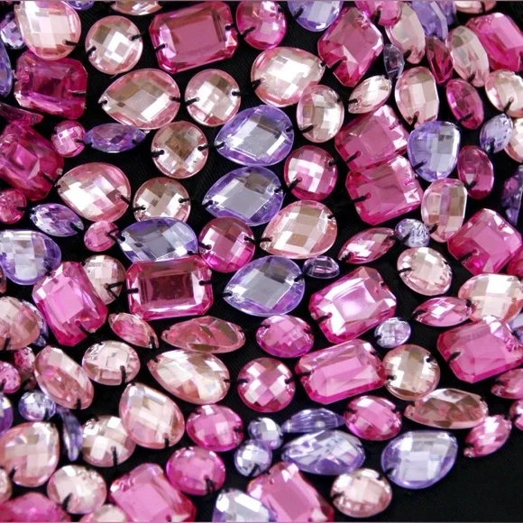 NWOT Charmian Women's Colorful Rhinestone Push Up Bra Party Bustier Crop Top - Picture 4 of 9